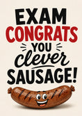 Load image into Gallery viewer, Funny Clever Sausage Exam Congratulations Card
