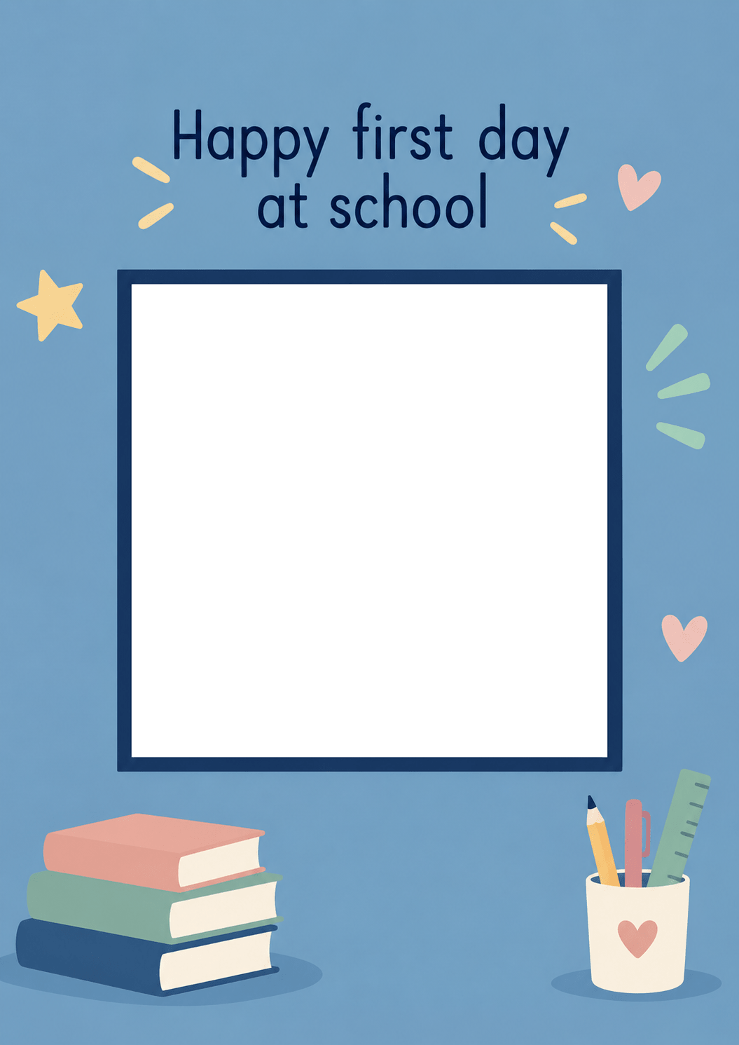 Happy First Day at School Photo Upload Back to School Card for Him