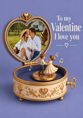 Load image into Gallery viewer, Dancing Couple Music Box Photo Upload Valentine's Day Card for Fiancée
