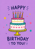 Load image into Gallery viewer, Colourful Tiered Cake Happy Birthday to You Card
