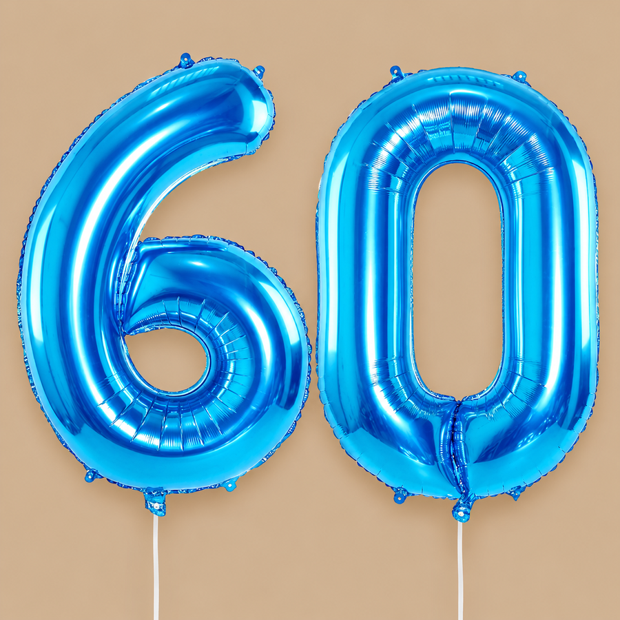 Blue Number 60 Foil Balloon 40"