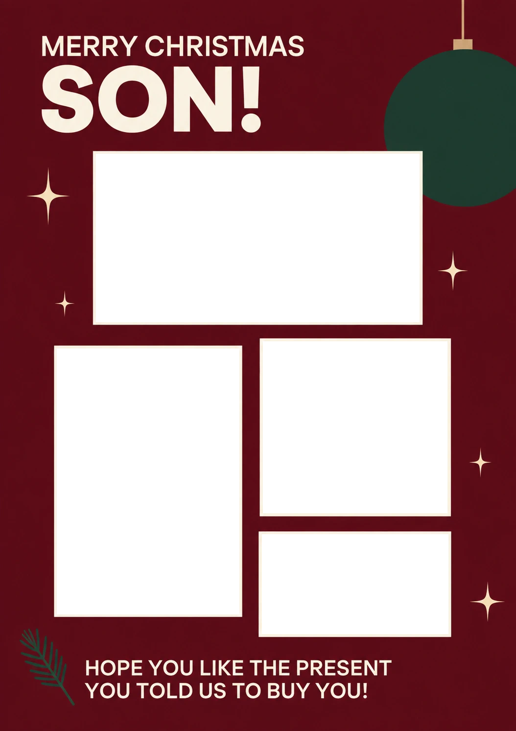 Funny Merry Christmas Son Photo Upload Christmas Card for Him