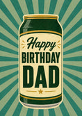 Load image into Gallery viewer, Retro Beer Can Happy Birthday Dad Card for Him
