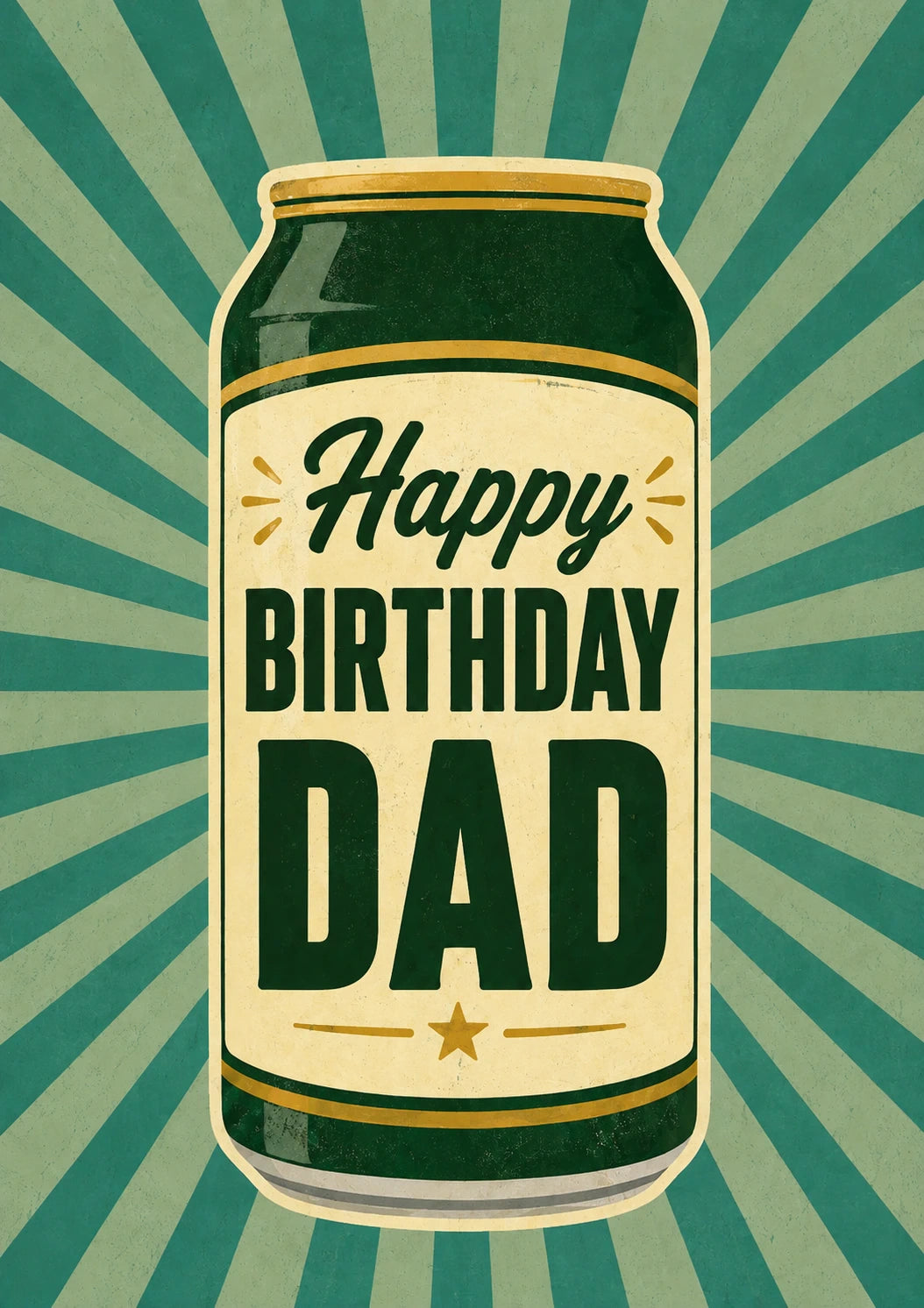 Retro Beer Can Happy Birthday Dad Card for Him