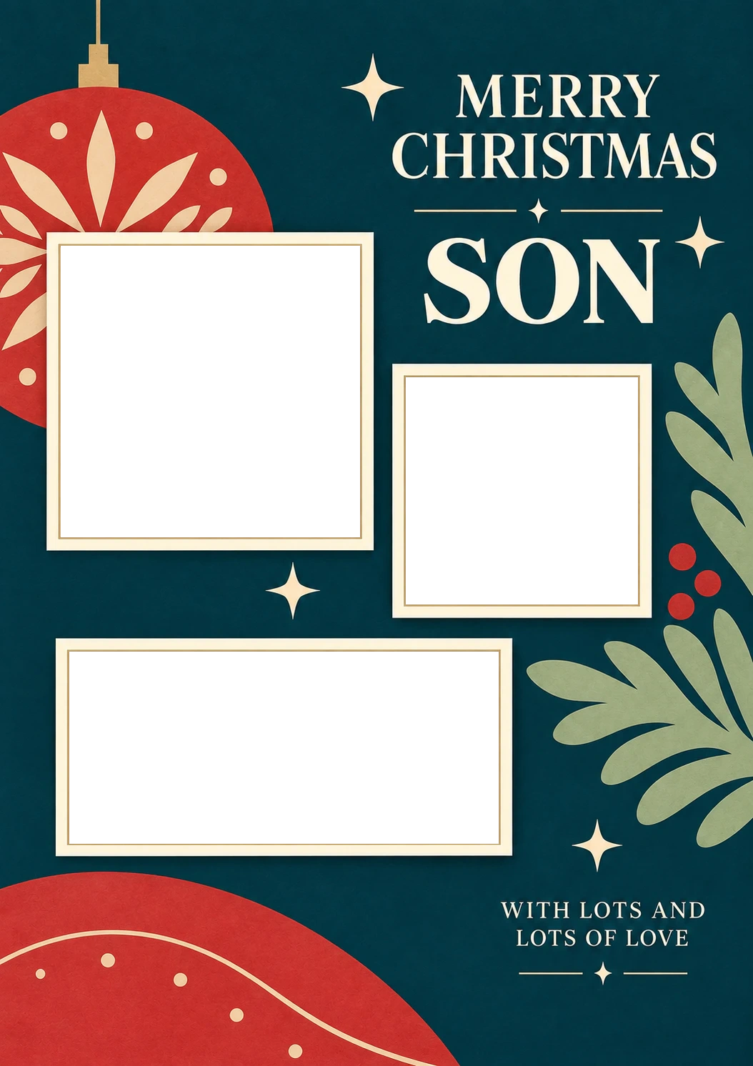 Merry Christmas Son Photo Upload Christmas Card for Him
