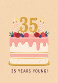 Load image into Gallery viewer, Pink Drip Cake Berry Fruit 35th Birthday Card for Her
