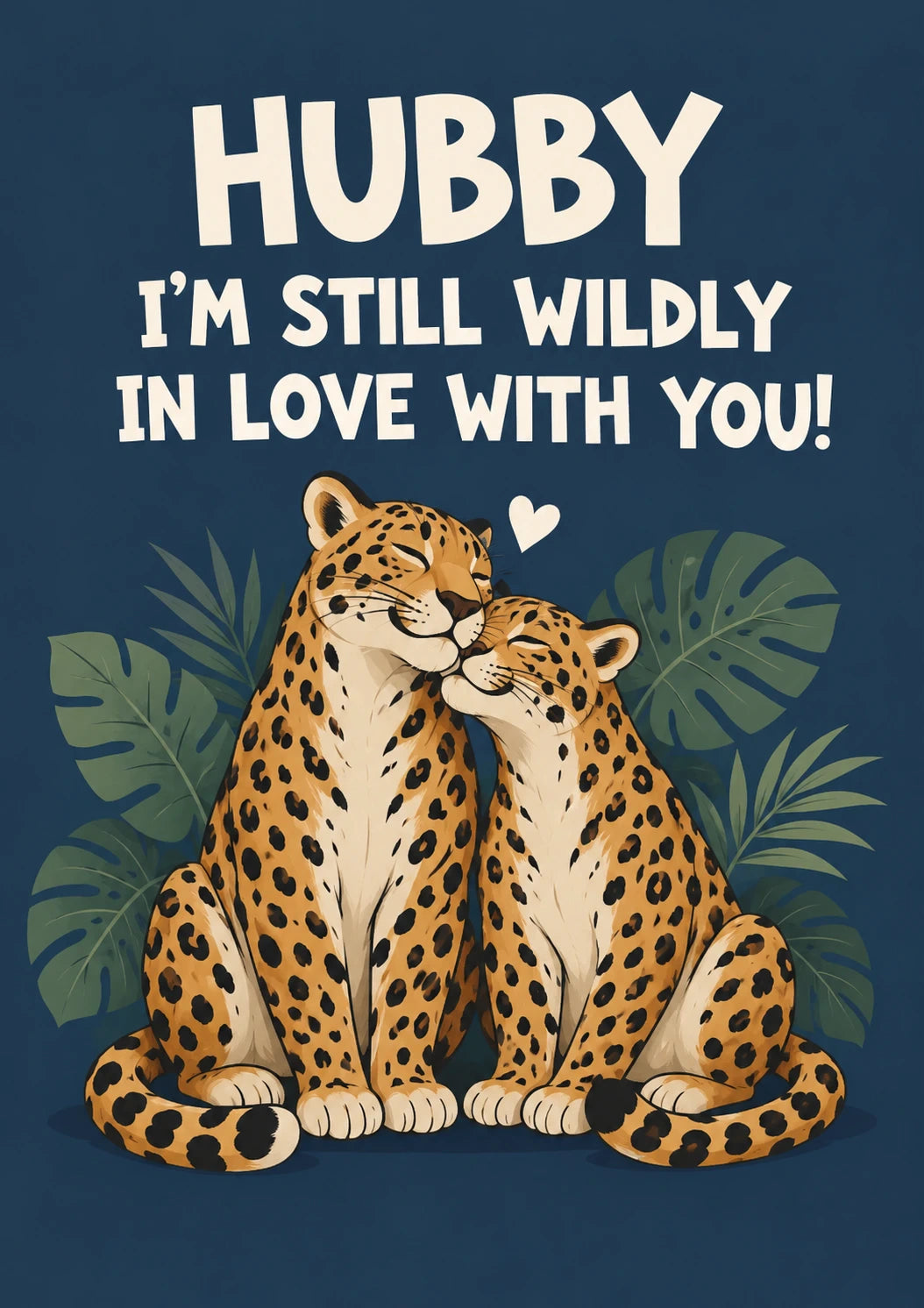 Wildly in Love Leopard Couple Valentine's Day Card for Husband