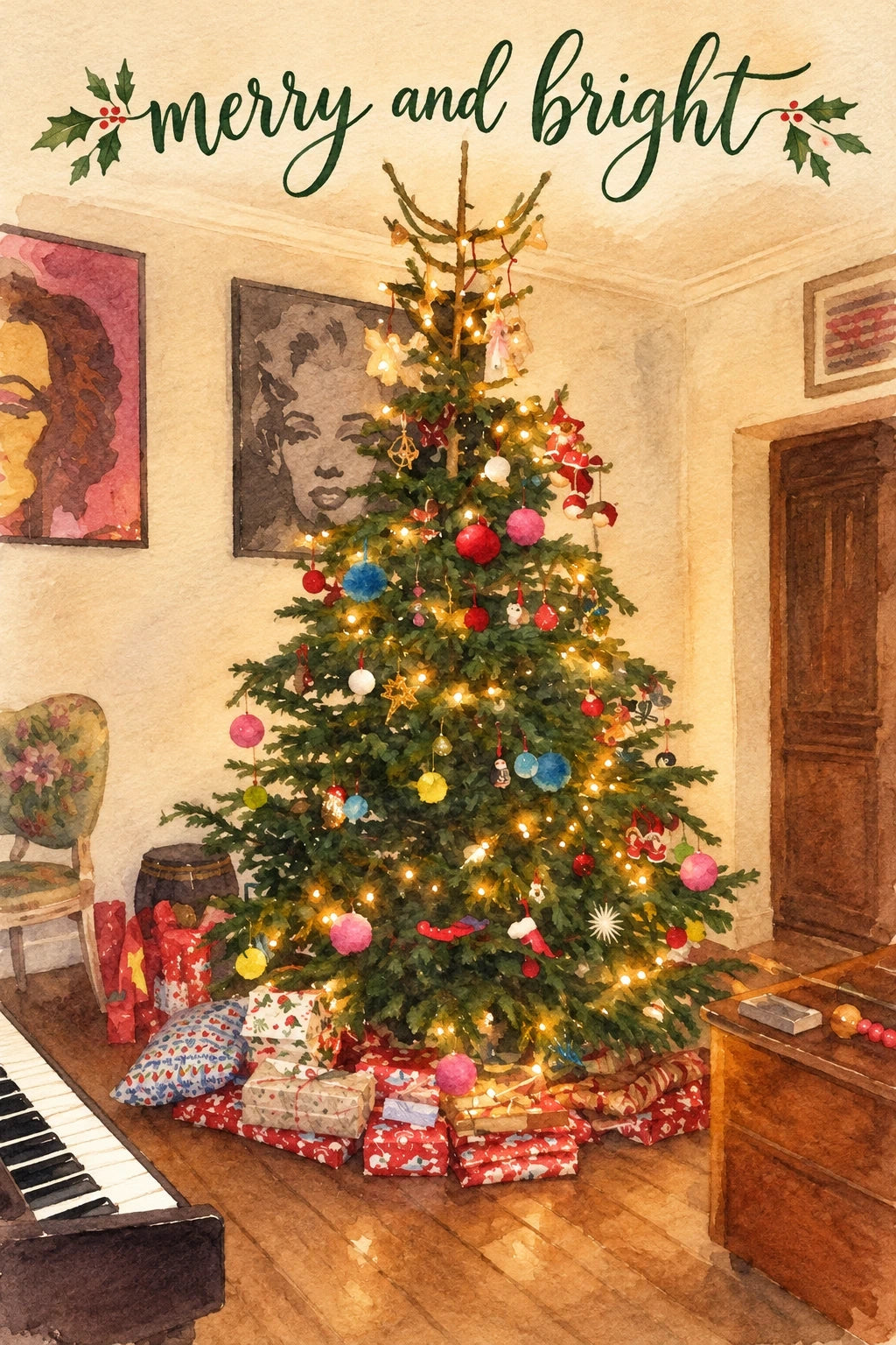 Christmas - Personalised Card — with punch holes