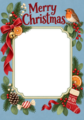 Load image into Gallery viewer, Robin & Holly Wreath Photo Upload Christmas Card for Him
