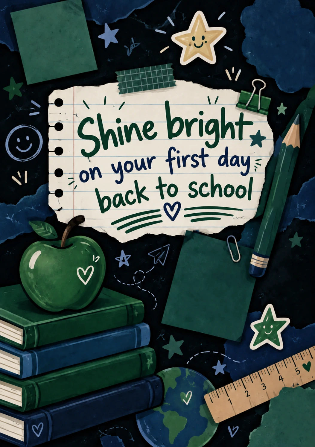 Shine Bright Star Sticker Back to School Card