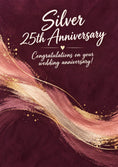 Load image into Gallery viewer, Rose Gold Wave Silver 25th Anniversary Card for Her
