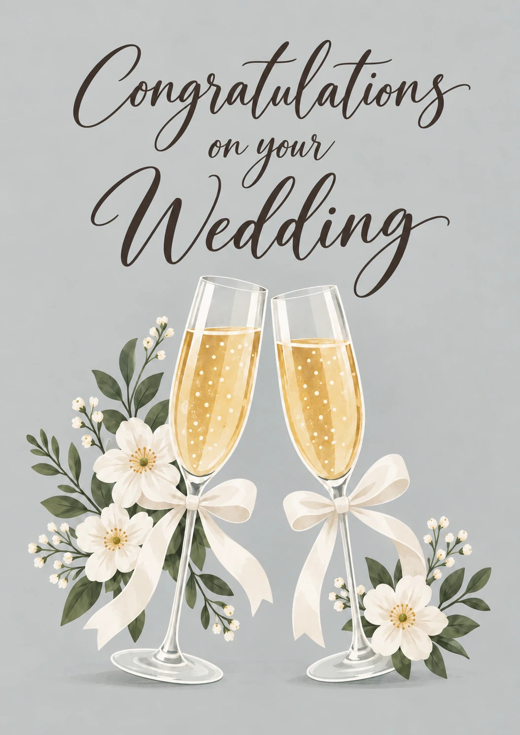 Champagne Toast Floral Great Grandma Wedding Card