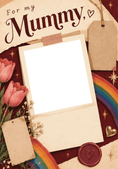 Load image into Gallery viewer, For My Mummy Rainbow Floral Photo Upload Birthday Card for Her
