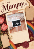 Load image into Gallery viewer, For My Mummy Rainbow Floral Photo Upload Birthday Card for Her
