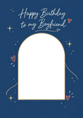 Load image into Gallery viewer, Happy Birthday Boyfriend Navy Stars Photo Upload Birthday Card for Him

