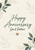 Load image into Gallery viewer, Botanical Floral LGBTQ+ Son & Partner Anniversary Card
