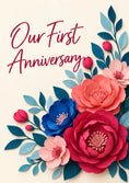 Load image into Gallery viewer, Paper Floral Bouquet First Anniversary Card for Her
