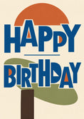 Load image into Gallery viewer, Retro Geometric Tree Sunset Birthday Card for Her
