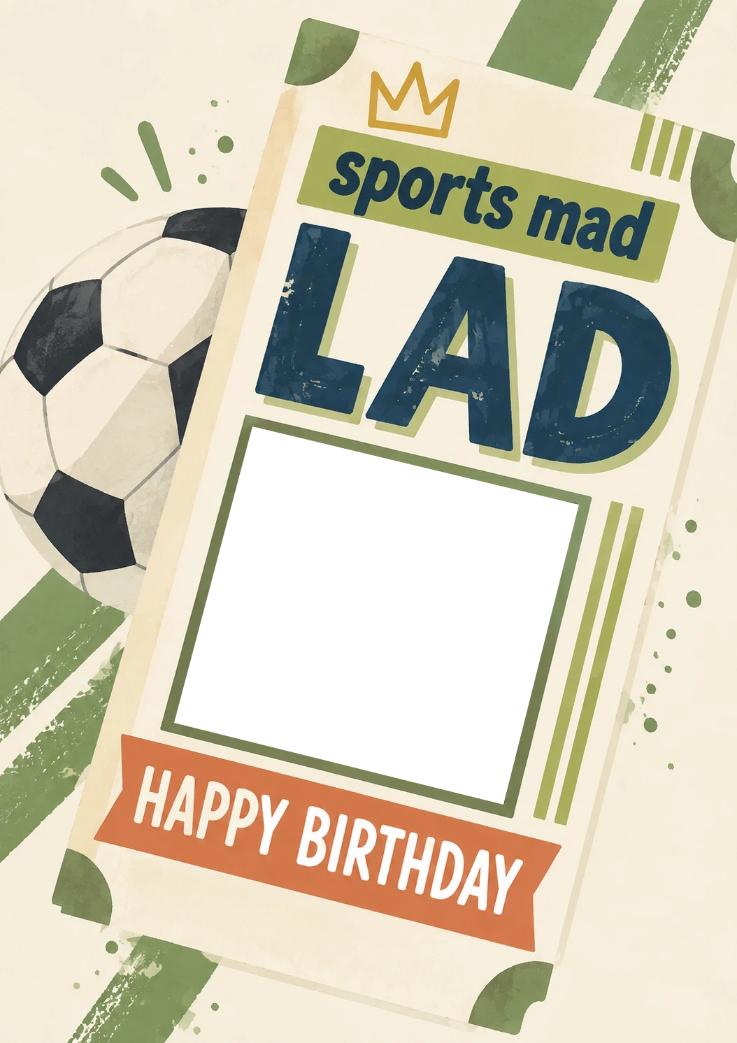 Sports Mad Lad Football Photo Upload Birthday Card for Him