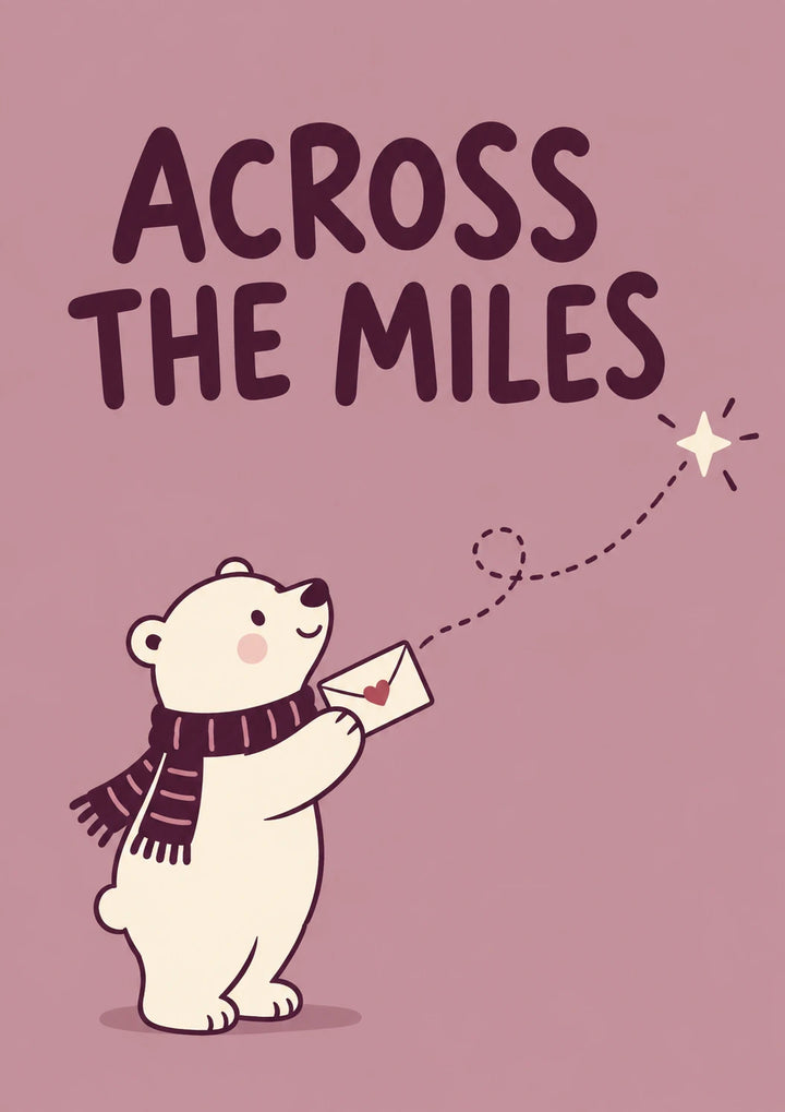 Polar Bear Sending Love Across the Miles Christmas Card