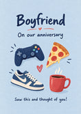 Load image into Gallery viewer, Gaming Pizza Sneakers Saw This Anniversary Card for Him
