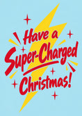 Load image into Gallery viewer, Super-Charged Lightning Bolt Christmas Card for Cousin

