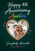 Load image into Gallery viewer, Rainbow Heart Aunties Photo Upload 4th Anniversary Card
