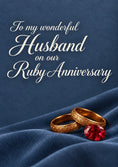 Load image into Gallery viewer, Ruby Gemstone Wedding Rings 40th Anniversary Card for Husband
