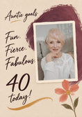 Load image into Gallery viewer, Auntie Goals Fun Fierce Fabulous 40th Birthday Card for Her
