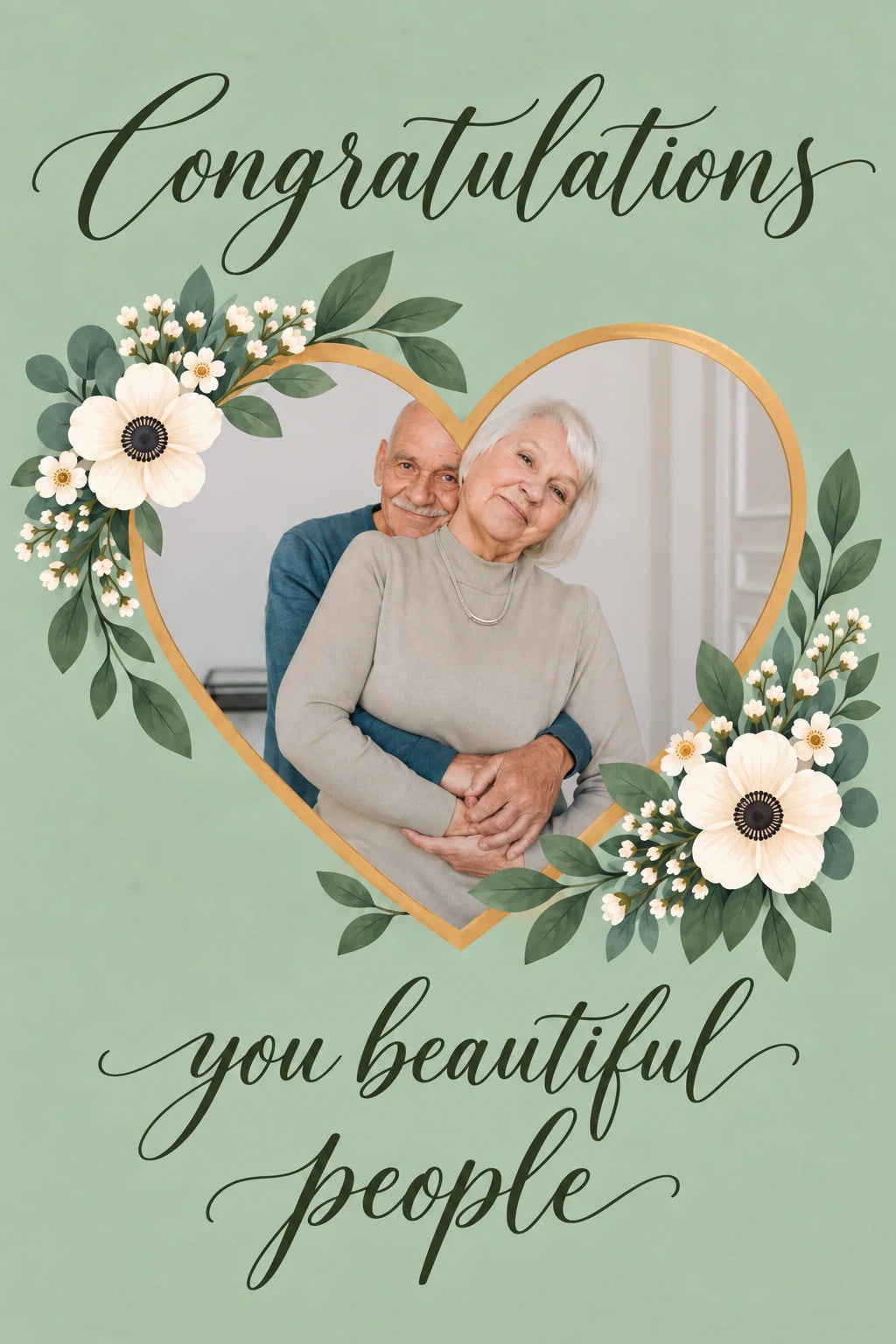 Congratulations You Beautiful People Photo Upload Wedding Card