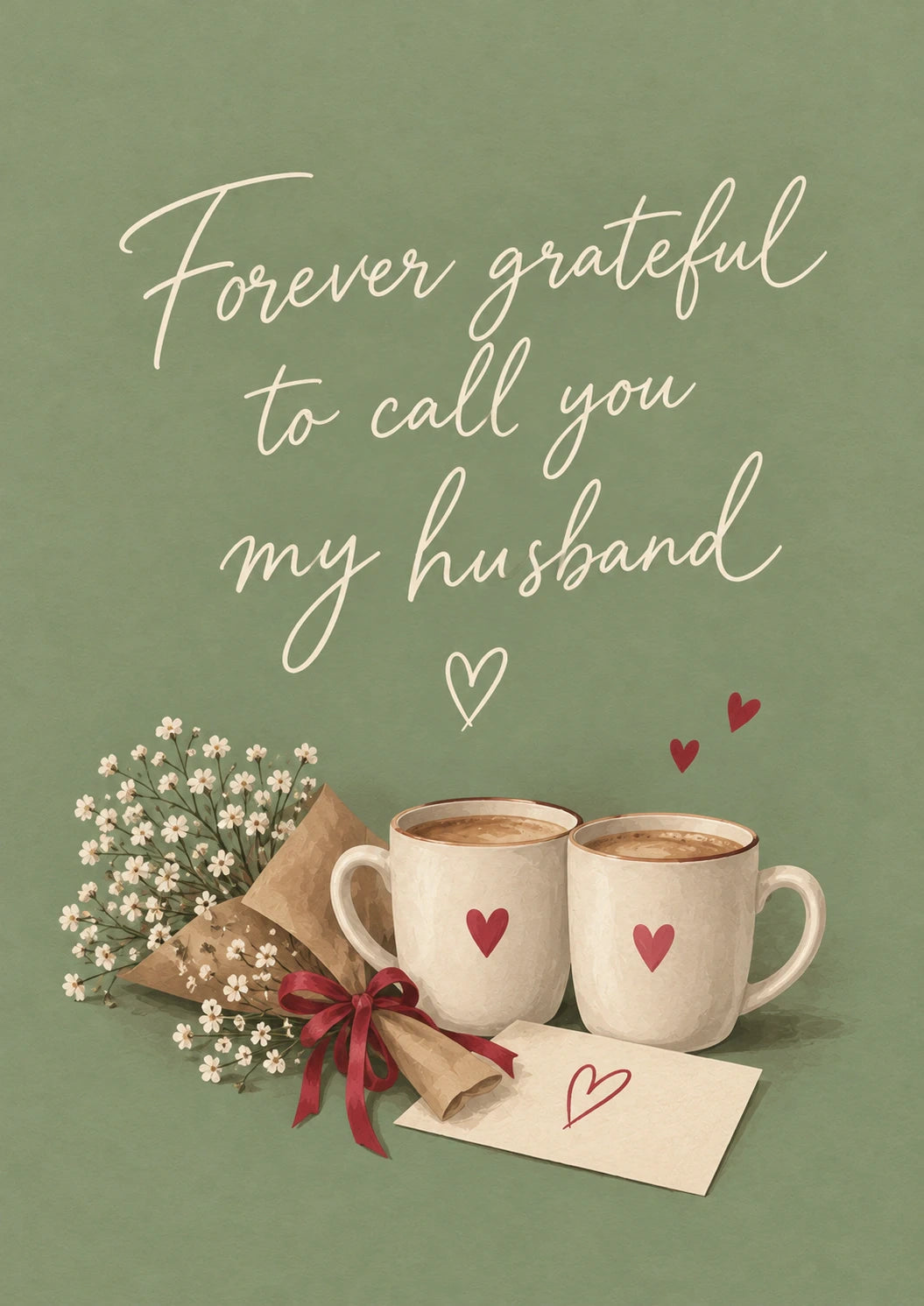 Forever Grateful Coffee Mugs 1st Anniversary Card for Husband