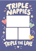 Load image into Gallery viewer, Funny Triple Nappies Triple the Love Photo Upload New Baby Card for Best Friend

