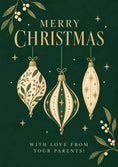 Load image into Gallery viewer, Elegant Gold Baubles Merry Christmas Card for Her

