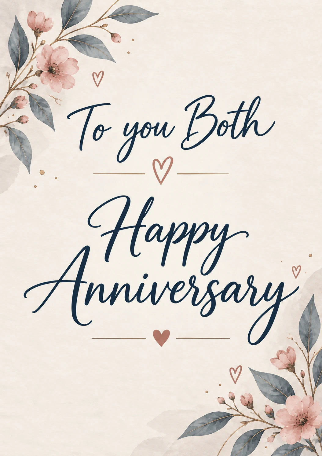 Blush Floral To You Both Happy Anniversary Card