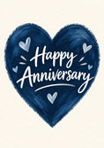 Load image into Gallery viewer, Navy Blue Heart Happy Anniversary Card for Her
