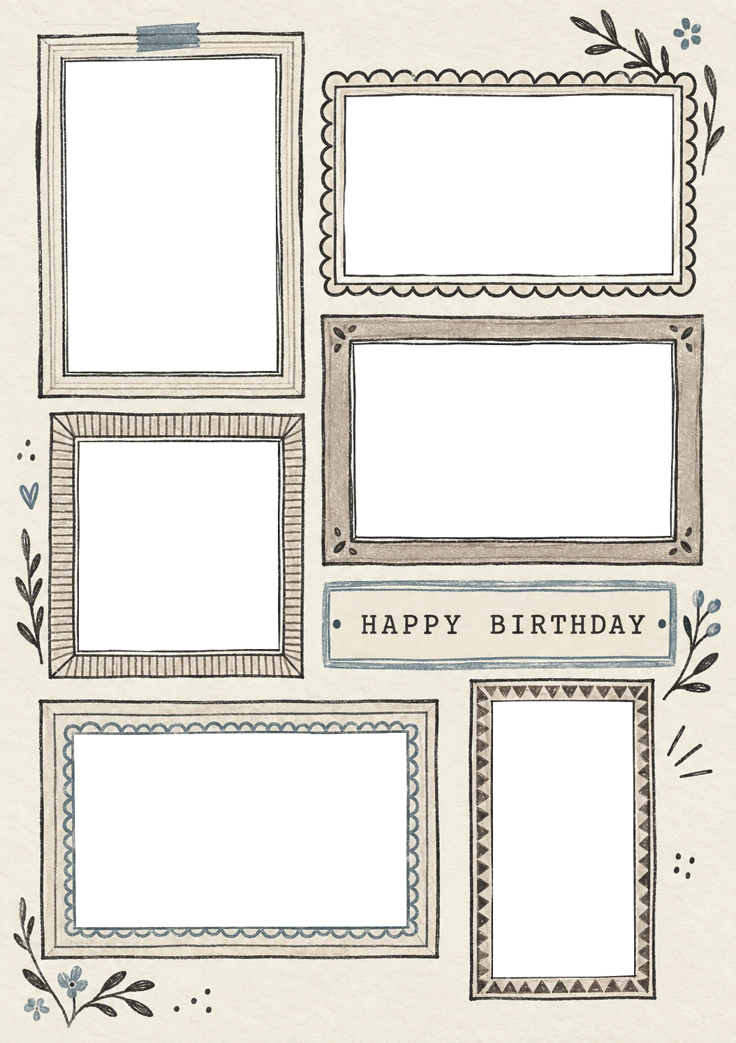 Scrapbook Frames Multiple Photo Upload Birthday Card