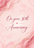Load image into Gallery viewer, Pink Marble Gold 30th Anniversary Card for Her
