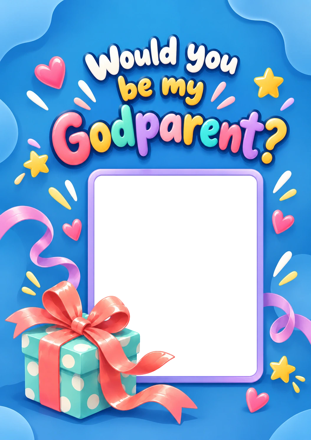 Funny Would You Be My Godparent Photo Upload New Baby Card for Brother