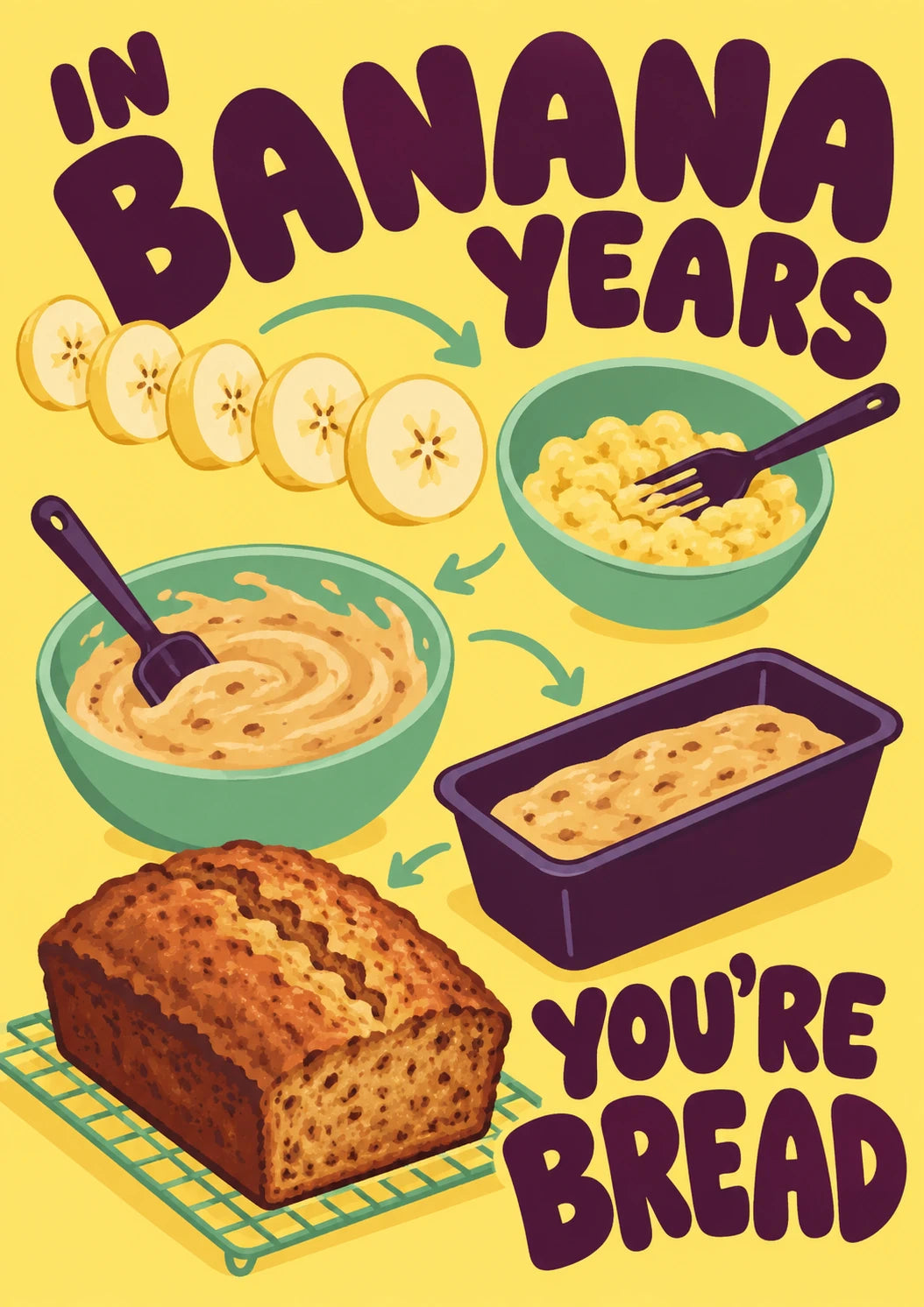 Funny Banana Bread Pun Birthday Card