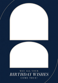 Load image into Gallery viewer, Navy Blue Arch Two Photo Upload Birthday Card
