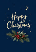Load image into Gallery viewer, Navy Night Sky Holly Sprig Christmas Card for Grandparents
