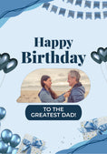 Load image into Gallery viewer, Blue Heart Balloons Photo Upload Birthday Card for Him
