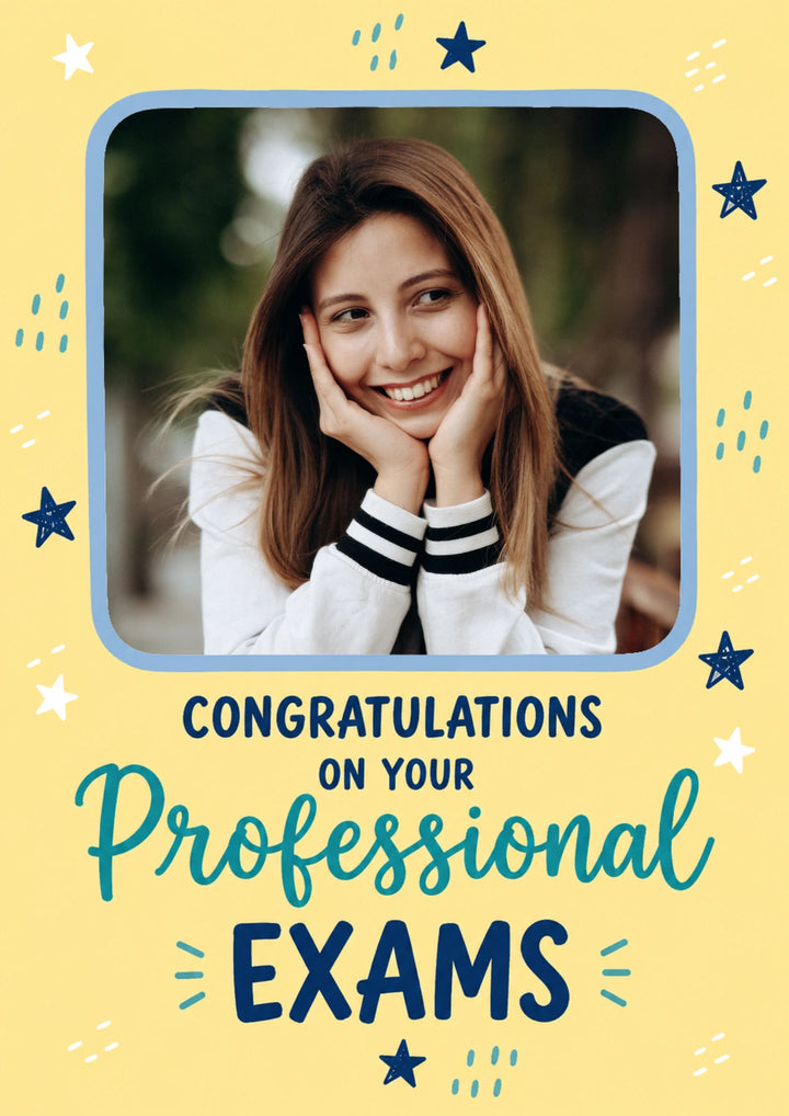 Stars Congratulations on Your Exams Photo Upload Congratulations Card