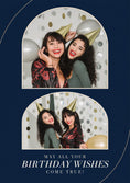Load image into Gallery viewer, Navy Blue Arch Two Photo Upload Birthday Card

