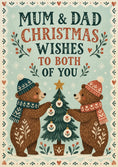Load image into Gallery viewer, Cosy Bears Decorating Tree Christmas Card for Mum and Dad
