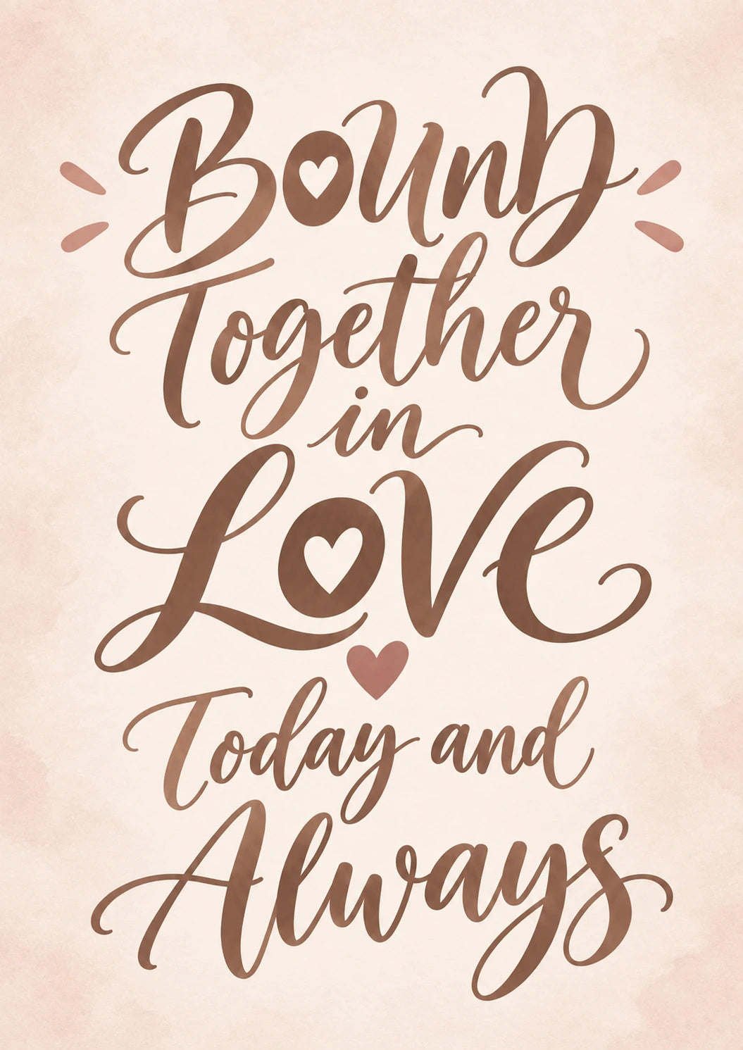 Bound Together in Love Script Wedding Card