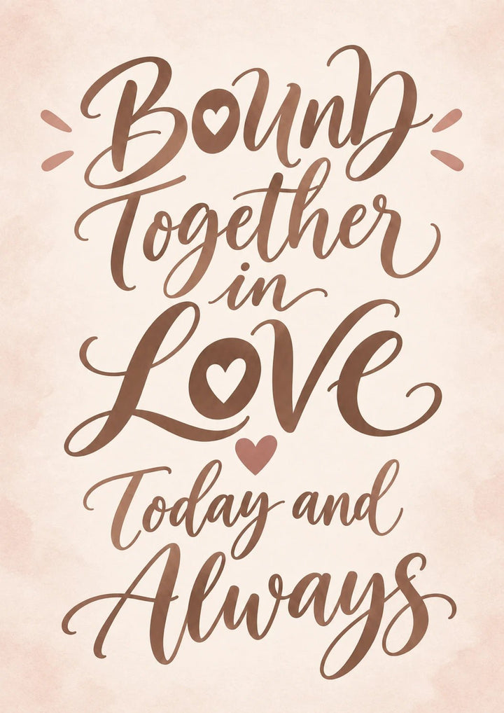 Bound Together in Love Script Wedding Card