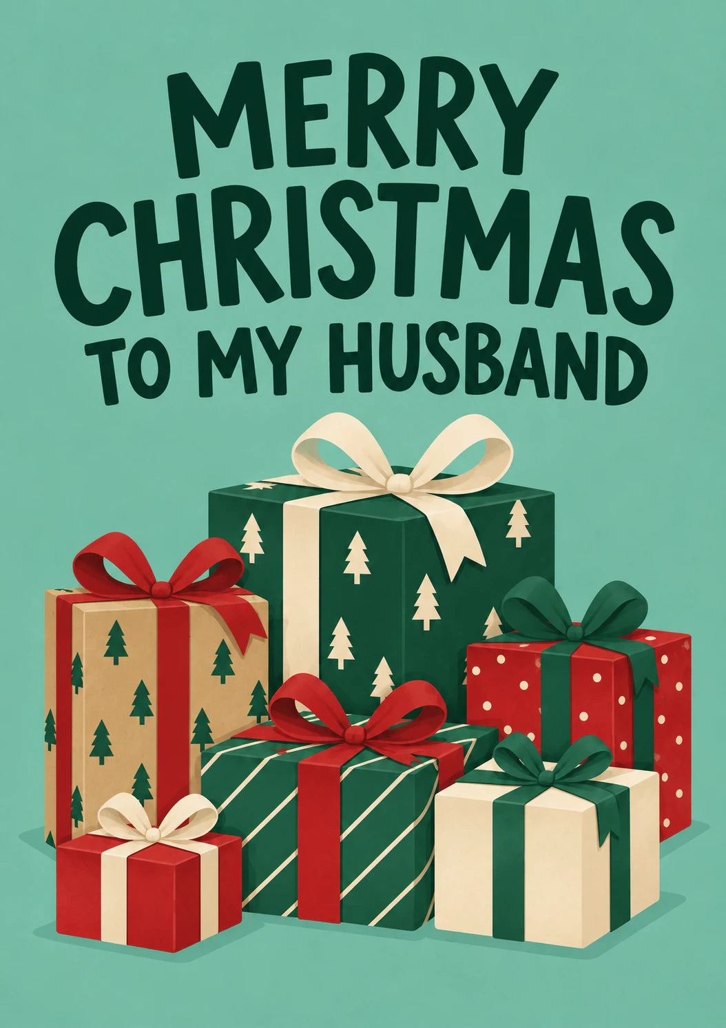 Festive Gift Stack Merry Christmas Card for Him