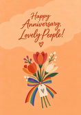 Load image into Gallery viewer, Rainbow Bouquet LGBTQ+ Happy Anniversary Card
