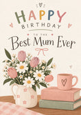 Load image into Gallery viewer, Tulips and Daisies Best Mum Ever Birthday Card for Her
